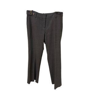 Ann Taylor Dress Pants Women 10P Gray Adj Button Wool Waist Career Work Office